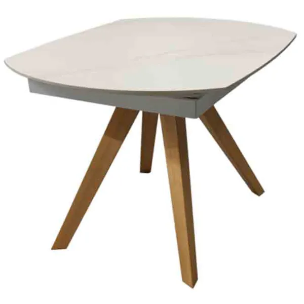 Masă de bucătărie extensibilă DecoPrim Nela Ceramică/ White photo 2