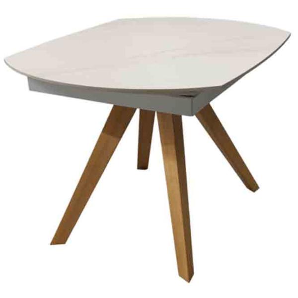 Masă de bucătărie extensibilă DecoPrim Nela Ceramică/ White photo 2