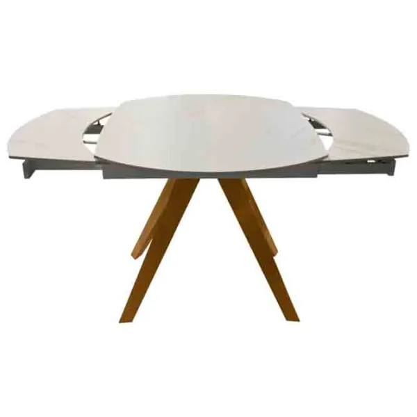 Masă de bucătărie extensibilă DecoPrim Nela Ceramică/ White photo 4