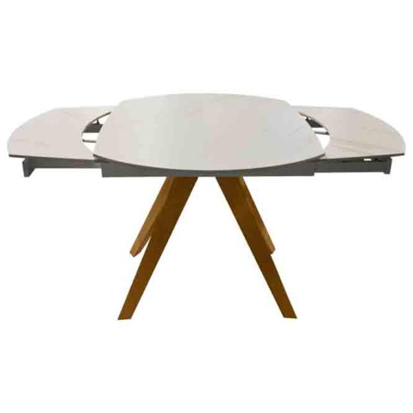 Masă de bucătărie extensibilă DecoPrim Nela Ceramică/ White photo 4