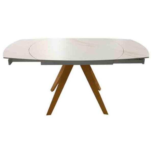 Masă de bucătărie extensibilă DecoPrim Nela Ceramică/ White photo 5