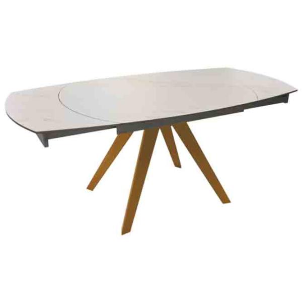 Masă de bucătărie extensibilă DecoPrim Nela Ceramică/ White photo 6