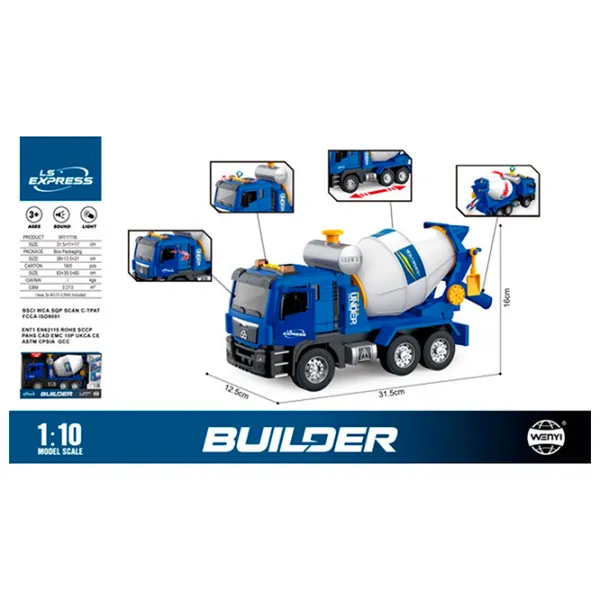 Betonieră Wenyi Builder WY1111B  / / Yellow Blue photo 5