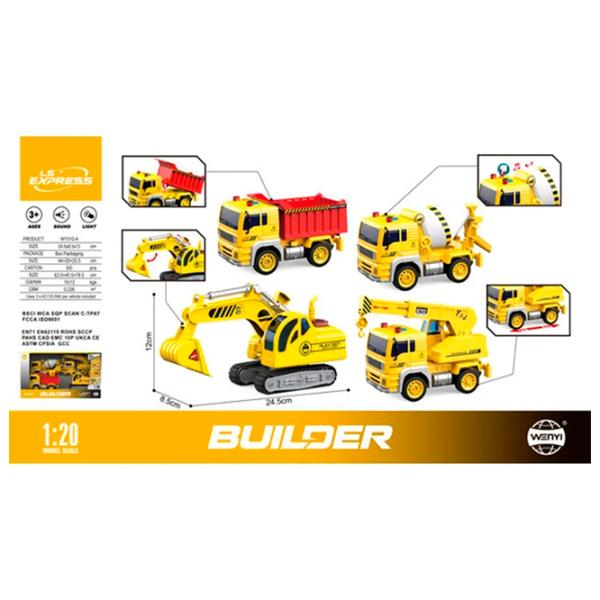 Комплект машин Wenyi Builder WY510-4  / / White Желтый photo 5