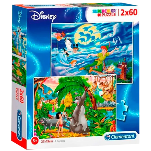 Puzzle Clementoni Peter Pan + The Jungle Book 3+/ Количество деталей: 120 photo 1