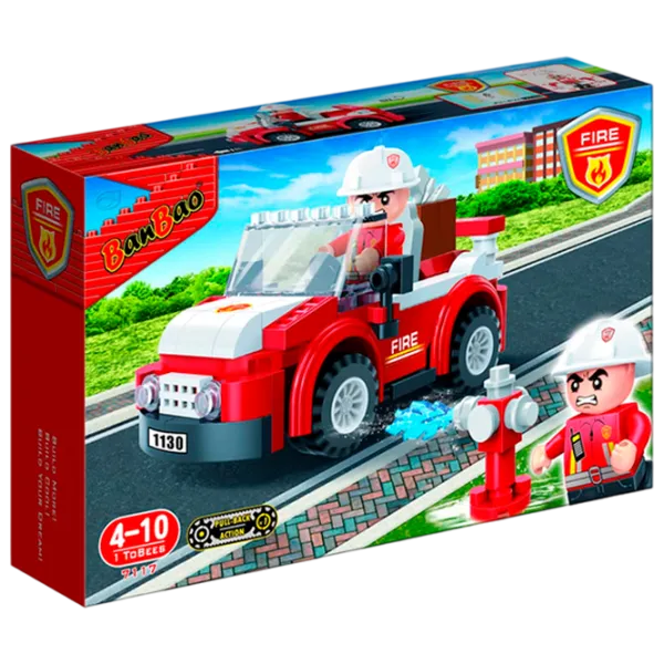 Constructor BanBao Pompierul Transport/ Red photo 1
