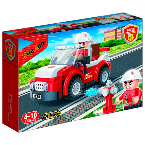 Constructor BanBao Pompierul Transport/ Red photo 1