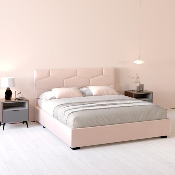 Кровать My-Style my-Leya 200 x 200 см / Фанера / Светло-розовый photo 5