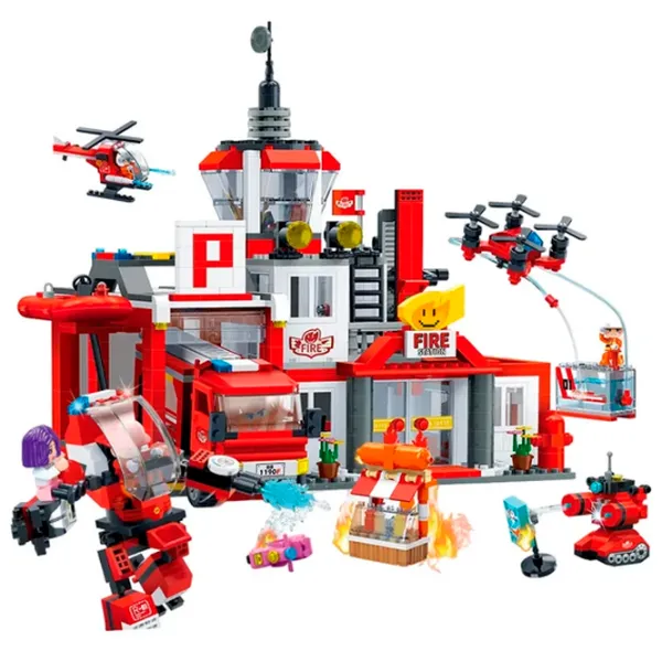 Constructor BanBao Echipă de pompieri Clasic/ Red photo 2