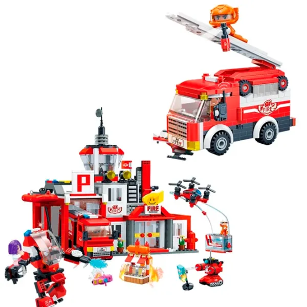 Constructor BanBao Echipă de pompieri Clasic/ Red photo 3