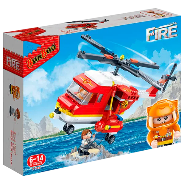 Constructor BanBao Elicopter de pompieri Transport/ Red photo 1