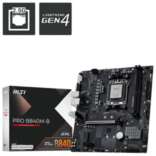 Placă de bază MSI PRO B840M-B mATX / AMD B840M-B photo 5