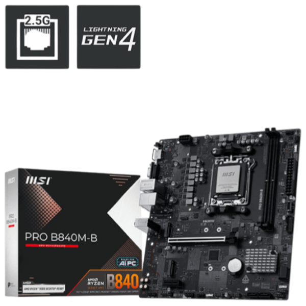 Placă de bază MSI PRO B840M-B mATX / AMD B840M-B photo 5
