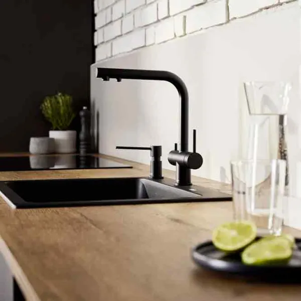 Baterie pentru bucătărie Blanco Fontas II Mono comandă / Pivotantă / Alamă / Black photo 2