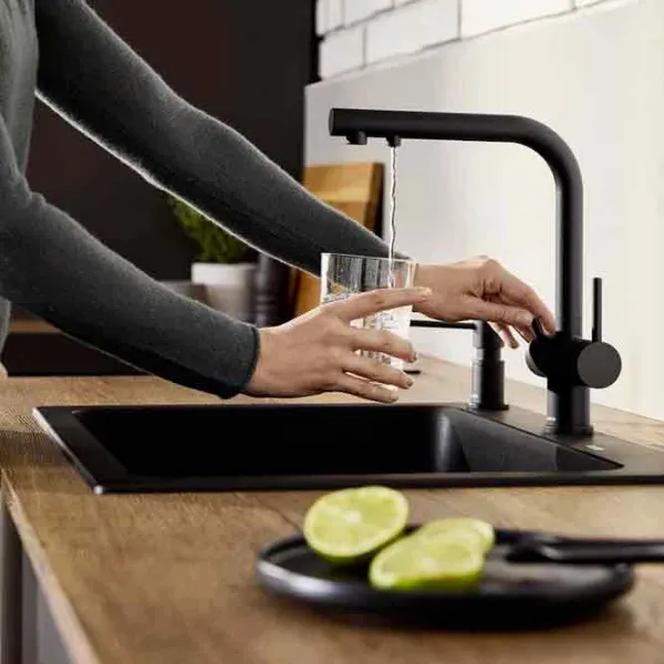 Baterie pentru bucătărie Blanco Fontas II Mono comandă / Pivotantă / Alamă / Black photo 3