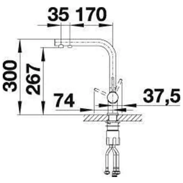 Baterie pentru bucătărie Blanco Fontas II Mono comandă / Pivotantă / Alamă / Black photo 6