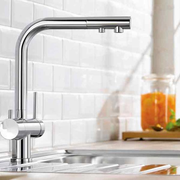 Baterie pentru bucătărie Blanco Fontas II Mono comandă / Pivotantă / Alamă / Inox photo 4