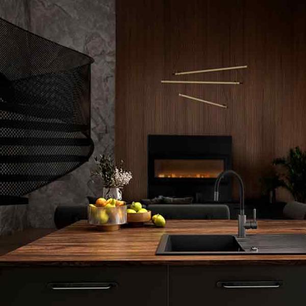 Baterie pentru bucătărie Ferro BZA4BSSGM Mono comandă / extractibilă / Alamă / Black photo 4