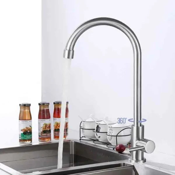 Смеситель для кухни Hydro-S 0400418 Однорычажный / Поворотный / Латунь / Нержавеющая сталь photo 1
