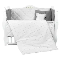 Детское постельное бельё PernaMea Crown (PM.102145/2) Хлопок/ Серый White