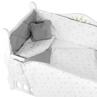 Lenjerie de pat pentru copii PernaMea Crown (PM.102145/2) Bumbac/ Gray White photo 5