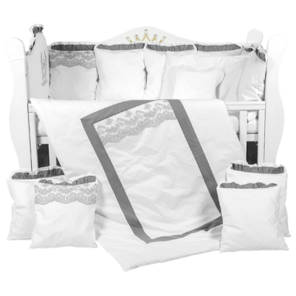 Детское постельное бельё PernaMea Royal (PM.101611/1) Хлопок/ Серый White photo 1 Детское постельное бельё PernaMea Royal (PM.101611/1) Хлопок/ Серый White photo 1