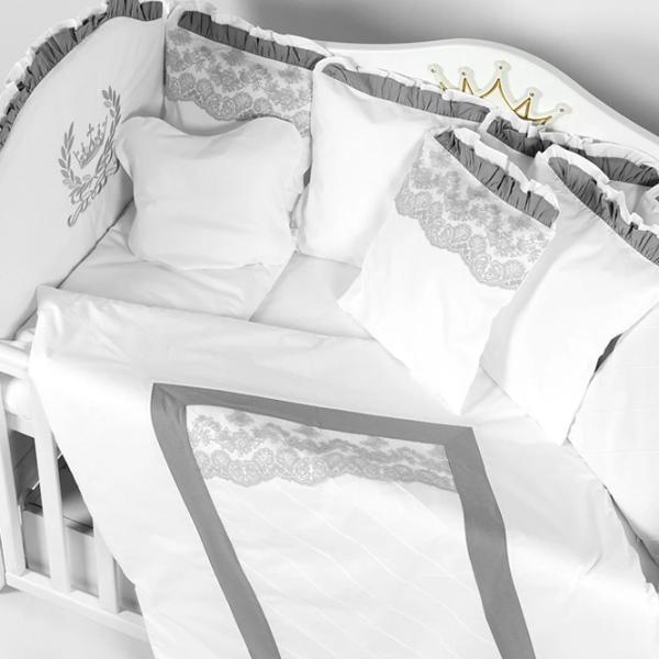 Детское постельное бельё PernaMea Royal (PM.101611/1) Хлопок/ Серый White photo 2 Детское постельное бельё PernaMea Royal (PM.101611/1) Хлопок/ Серый White photo 2