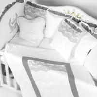 Lenjerie de pat pentru copii PernaMea Royal (PM.101611/1) Bumbac/ Gray White photo 2