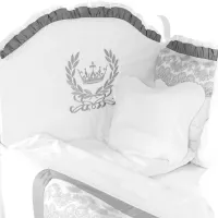 Lenjerie de pat pentru copii PernaMea Royal (PM.101611/1) Bumbac/ Gray White photo 3