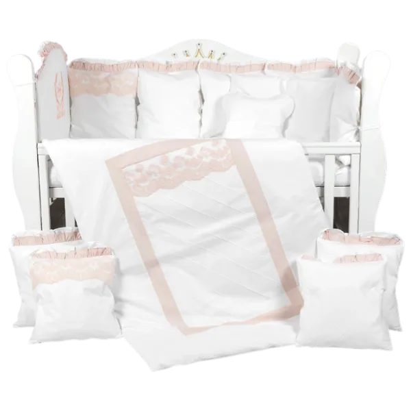 Детское постельное бельё PernaMea Royal (PM.101611/2) Хлопок/ Розовый White photo 1 Детское постельное бельё PernaMea Royal (PM.101611/2) Хлопок/ Розовый White photo 1