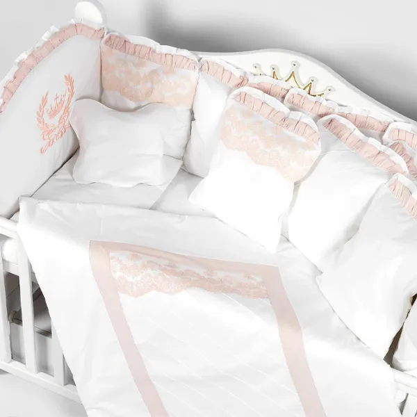 Детское постельное бельё PernaMea Royal (PM.101611/2) Хлопок/ Розовый White photo 2 Детское постельное бельё PernaMea Royal (PM.101611/2) Хлопок/ Розовый White photo 2