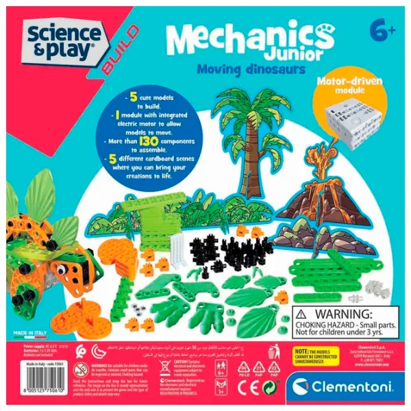 Constructor Clementoni Moving Dinosaurs Figuri/ Multicolor photo 2