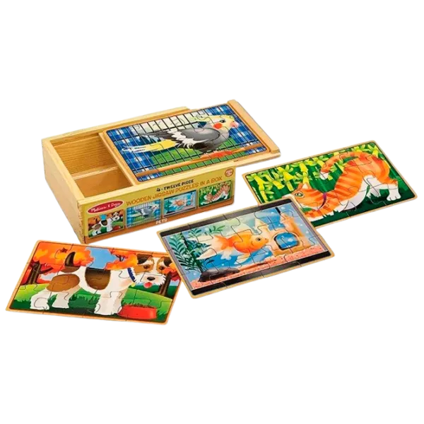 Puzzle Melissa & Doug Domestic animals 3+/ Numărul de piese: 48 photo 1
