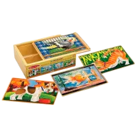 Puzzle Melissa & Doug Domestic animals 3+/ Numărul de piese: 48