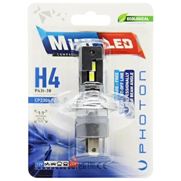 Автомобильная лампа Photon CP2304 B1 MINI светодиодная / H4 / P43t-38 / 24 Вт /  photo 1 Автомобильная лампа Photon CP2304 B1 MINI светодиодная / H4 / P43t-38 / 24 Вт /  photo 1