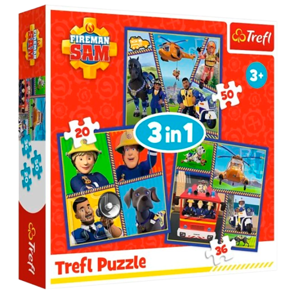 Puzzle Trefl Fireman Sam' day 4+/ Numărul de piese: 106 photo 1