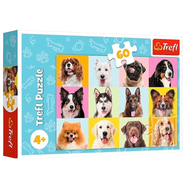 Puzzle Trefl Cute puppies 10+/ Numărul de piese: 60 photo 1