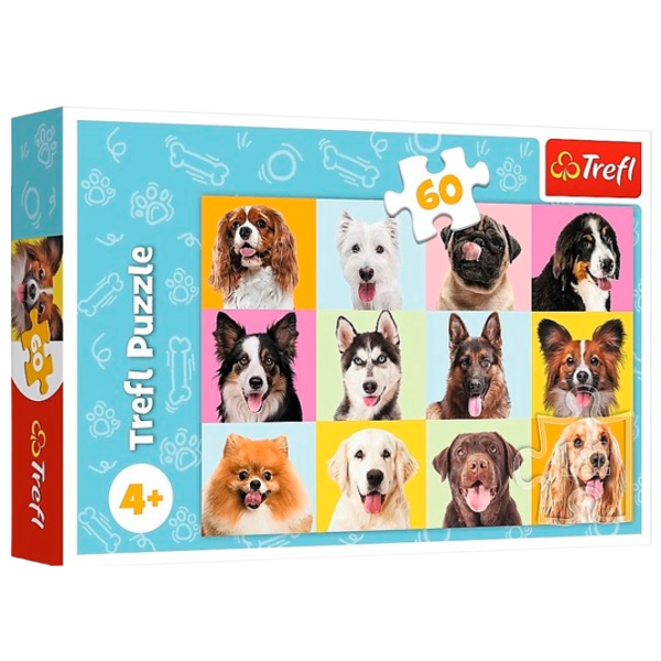Puzzle Trefl Cute puppies 10+/ Numărul de piese: 60 photo 1
