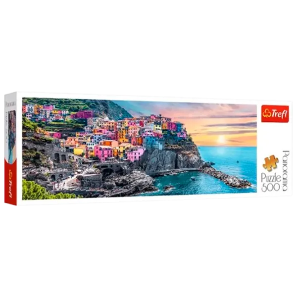 Puzzle Trefl Panoramic view of Manarola, Italy 5+/ Numărul de piese: 500 photo 1