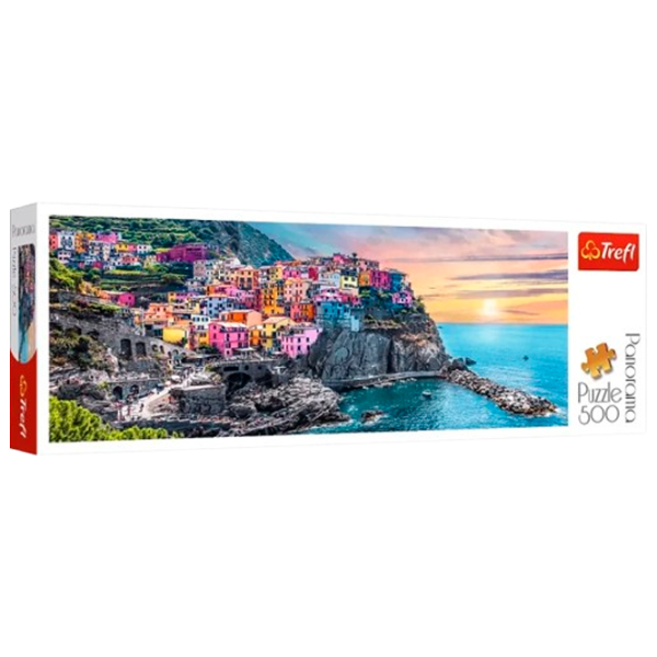 Puzzle Trefl Panoramic view of Manarola, Italy 5+/ Numărul de piese: 500 photo 1