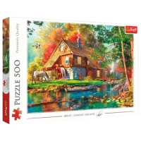 Puzzle Trefl Cabin by the river 5+/ Numărul de piese: 500