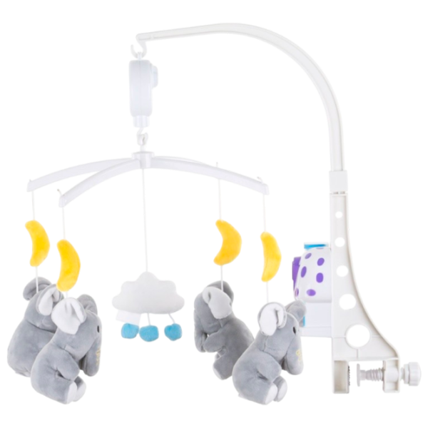 Карусель для кроватки Chipolino Animals Little Elephants MILS02107LE 0+ / Белый photo 1