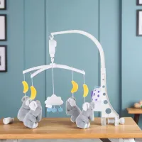 Carusel pentru pătuc Chipolino Animals Little Elephants MILS02107LE 0+ / White photo 3