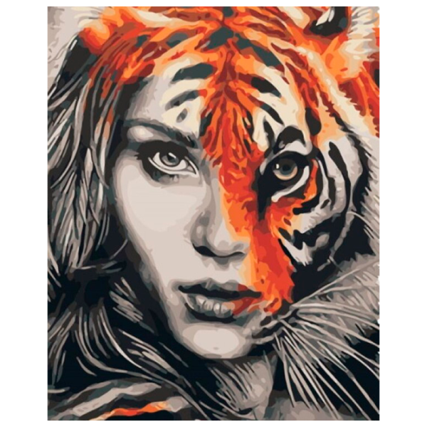 Картина по номерам PRC Девушка-тигр 03901 50 x 40 см / Вертикальная photo 1
