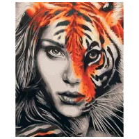 Картина по номерам PRC Девушка-тигр 03901 50 x 40 см / Вертикальная
