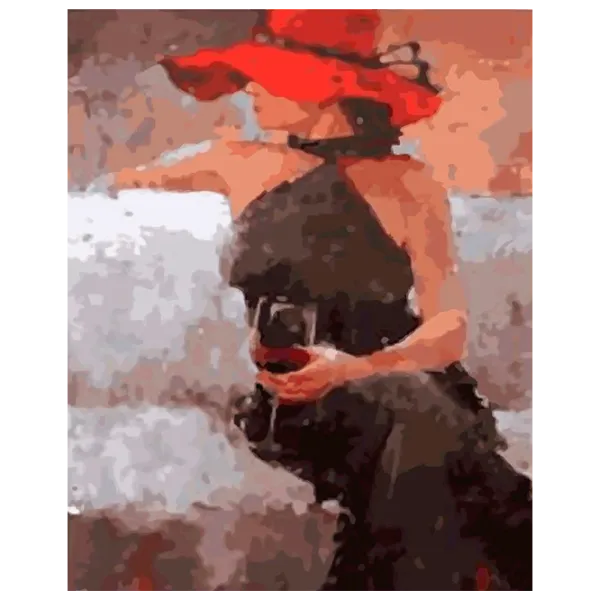 Картина по номерам PRC Дама с бокалом вина 03529 50 x 40 см / Вертикальная photo 1