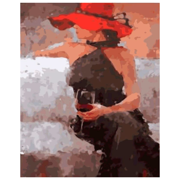 Картина по номерам PRC Дама с бокалом вина 03529 50 x 40 см / Вертикальная photo 1