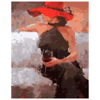 Картина по номерам PRC Дама с бокалом вина 03529 50 x 40 см / Вертикальная