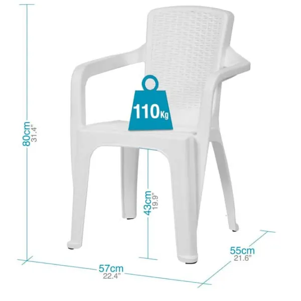 Scaun de grădină Hydro-S Infinity Plastic / Plastic / White White photo 2