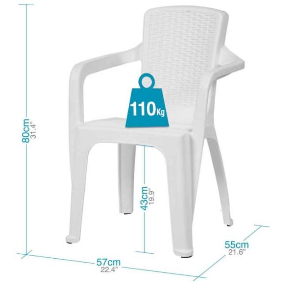 Scaun de grădină Hydro-S Infinity Plastic / Plastic / White White photo 2